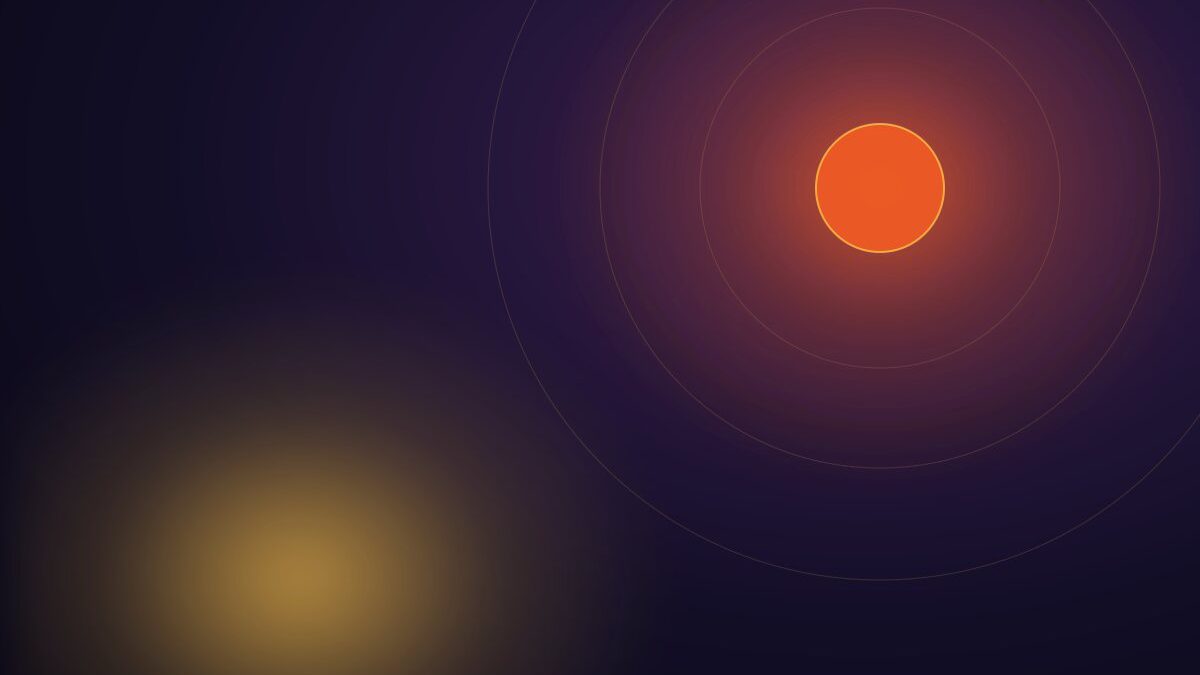 Abstract sun and orbital rings illustration for local SEO
