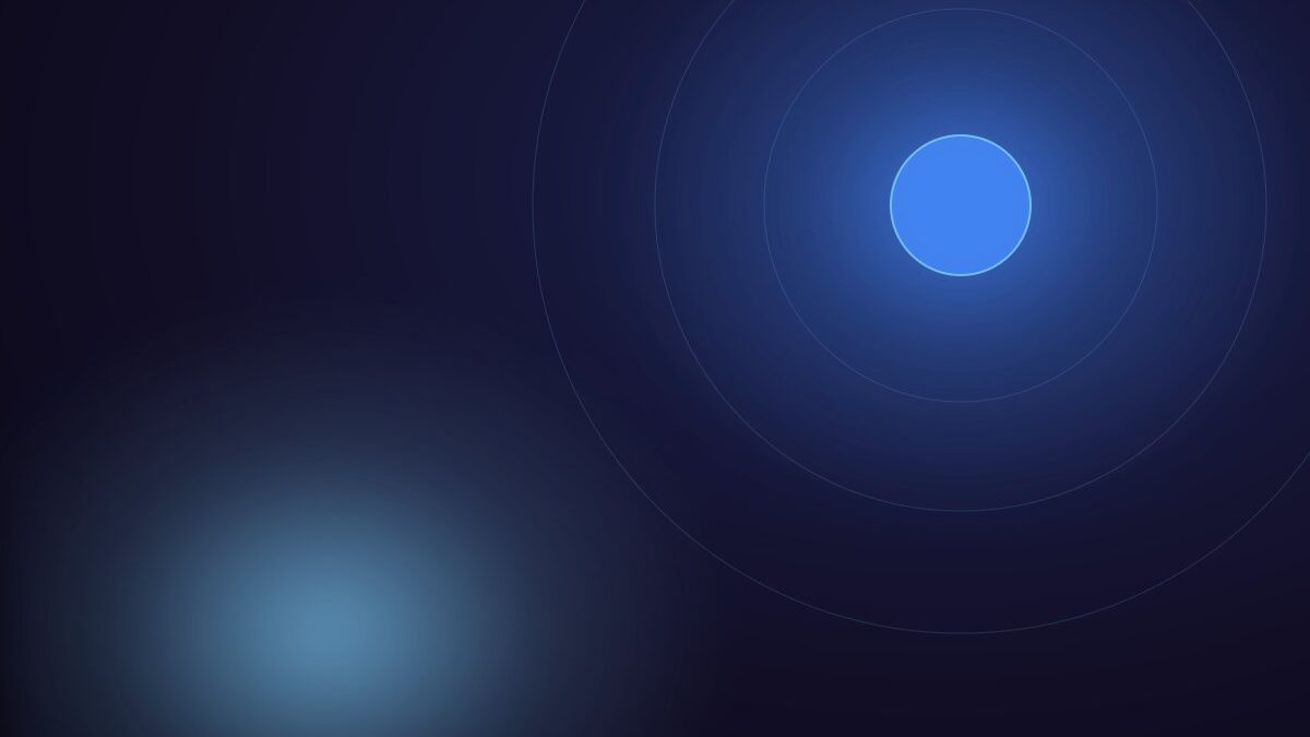 Abstract sun and orbital rings illustration for paid media