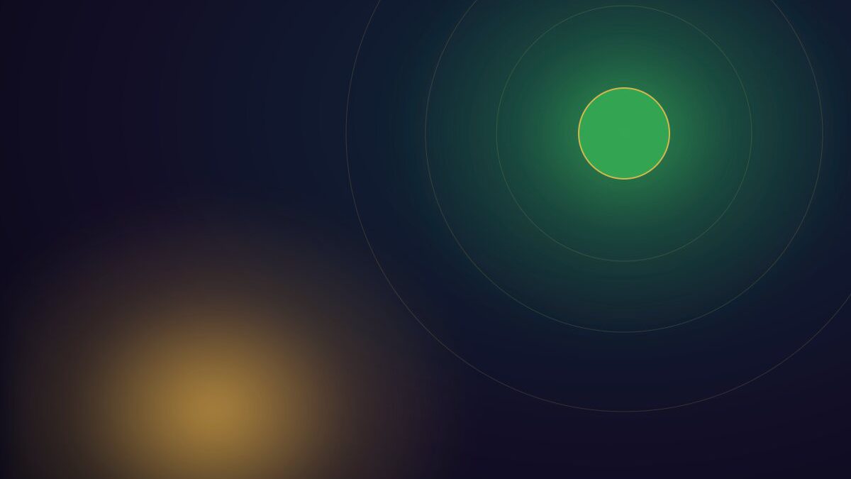 Abstract sun and orbital rings illustration for analytics
