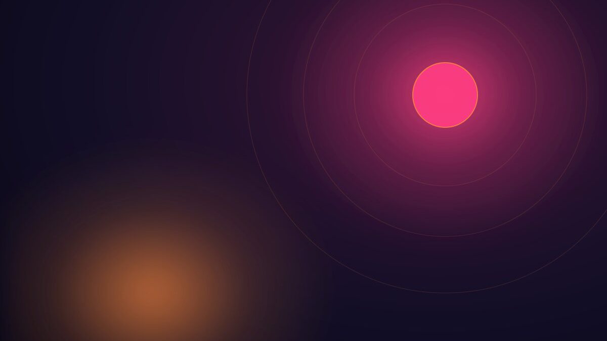 Abstract sun and orbital rings illustration for content marketing