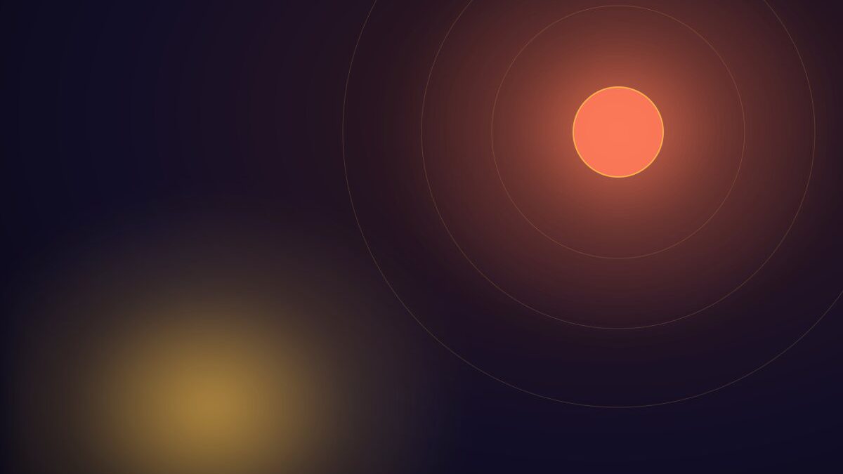 Abstract sun and orbital rings illustration for marketing automation